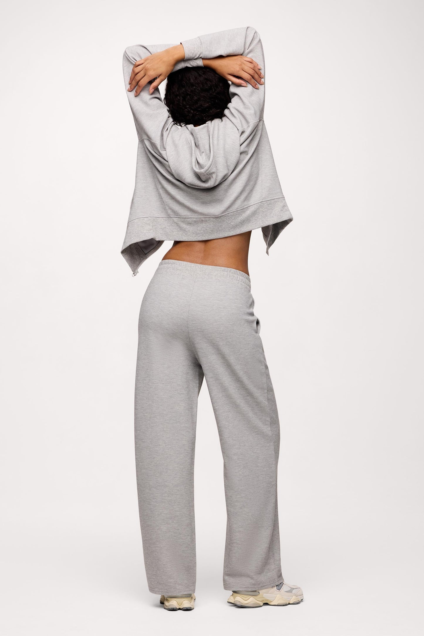 Performance Waffle Wide Leg Pant | Heather Grey