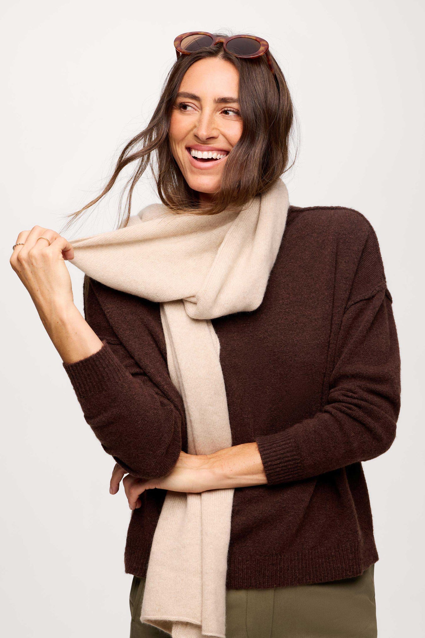 Cozy Knit Mockneck Sweater | Heather Espresso