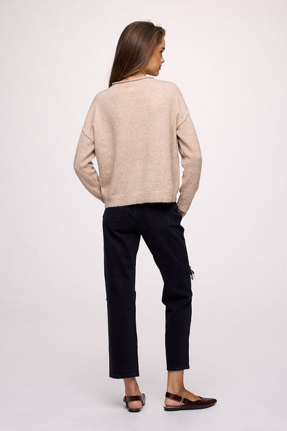 Cozy Knit Mockneck Sweater | Heather Oat