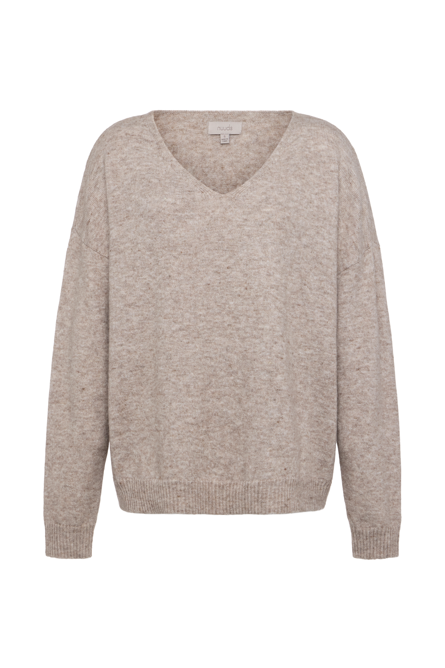 Cozy Knit V-Neck Sweater | Heather Cocoa