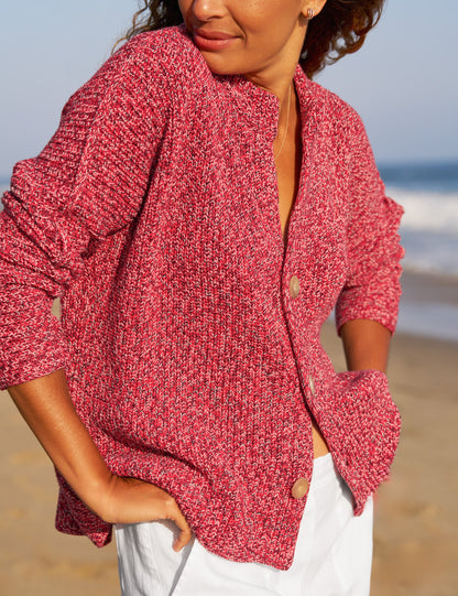 MONTECITO CARDIGAN Firecracker, Pure Italian Cotton