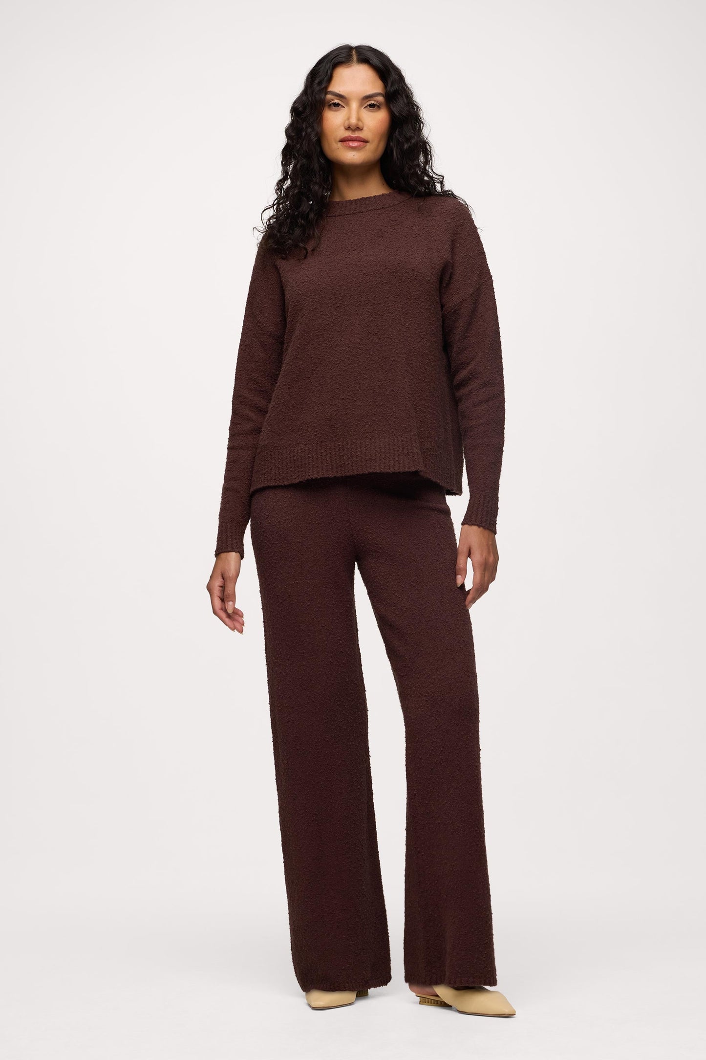 Boucle Crewneck Sweater | Espresso