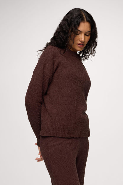 Boucle Crewneck Sweater | Espresso