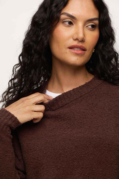 Boucle Crewneck Sweater | Espresso