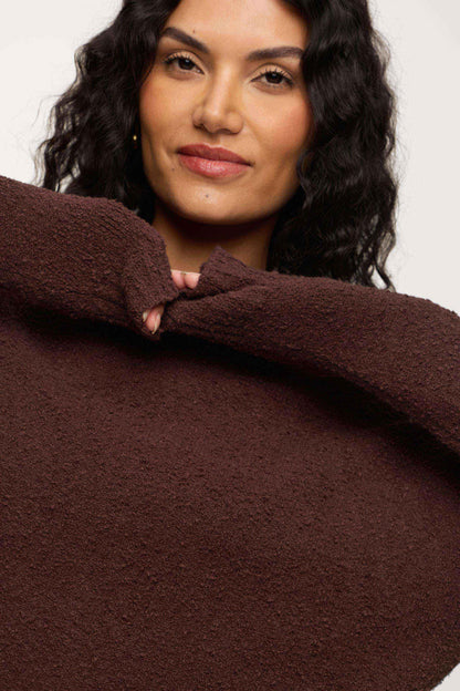 Boucle Crewneck Sweater | Espresso