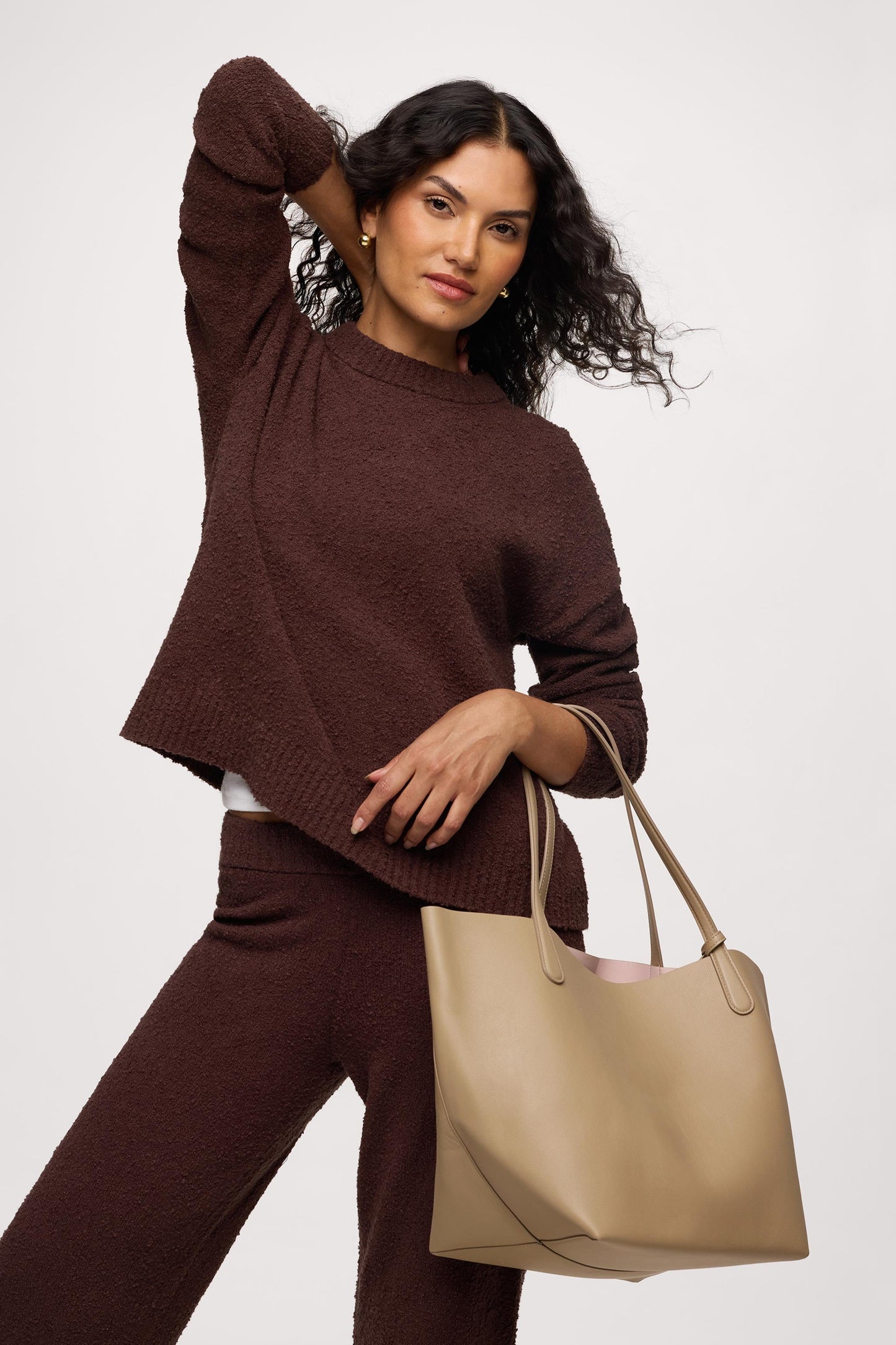 Boucle Crewneck Sweater | Espresso