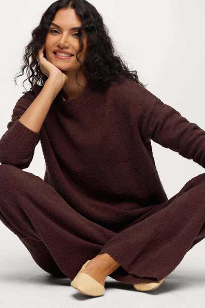 Boucle Crewneck Sweater | Espresso