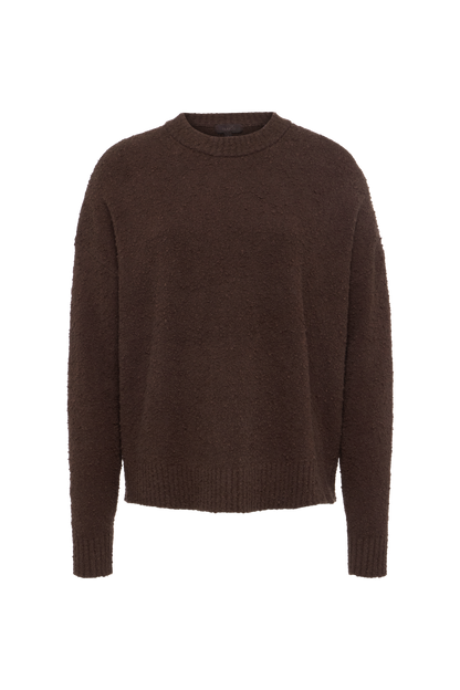 Boucle Crewneck Sweater | Espresso