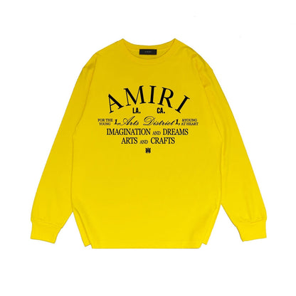 Amiri Long Sleeved Shirt Printed Trendy Pure Cotton