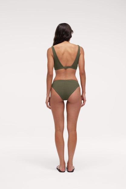 Square Neck Bikini Top | Crispy Darkest Olive