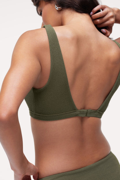 Square Neck Bikini Top | Crispy Darkest Olive