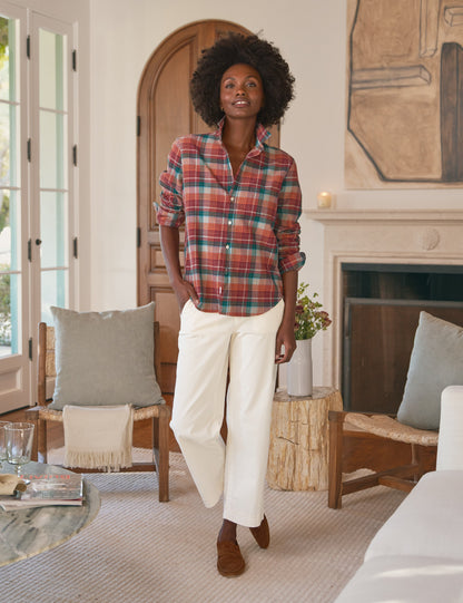 EILEEN Wine and Green Plaid, Italian Flannel