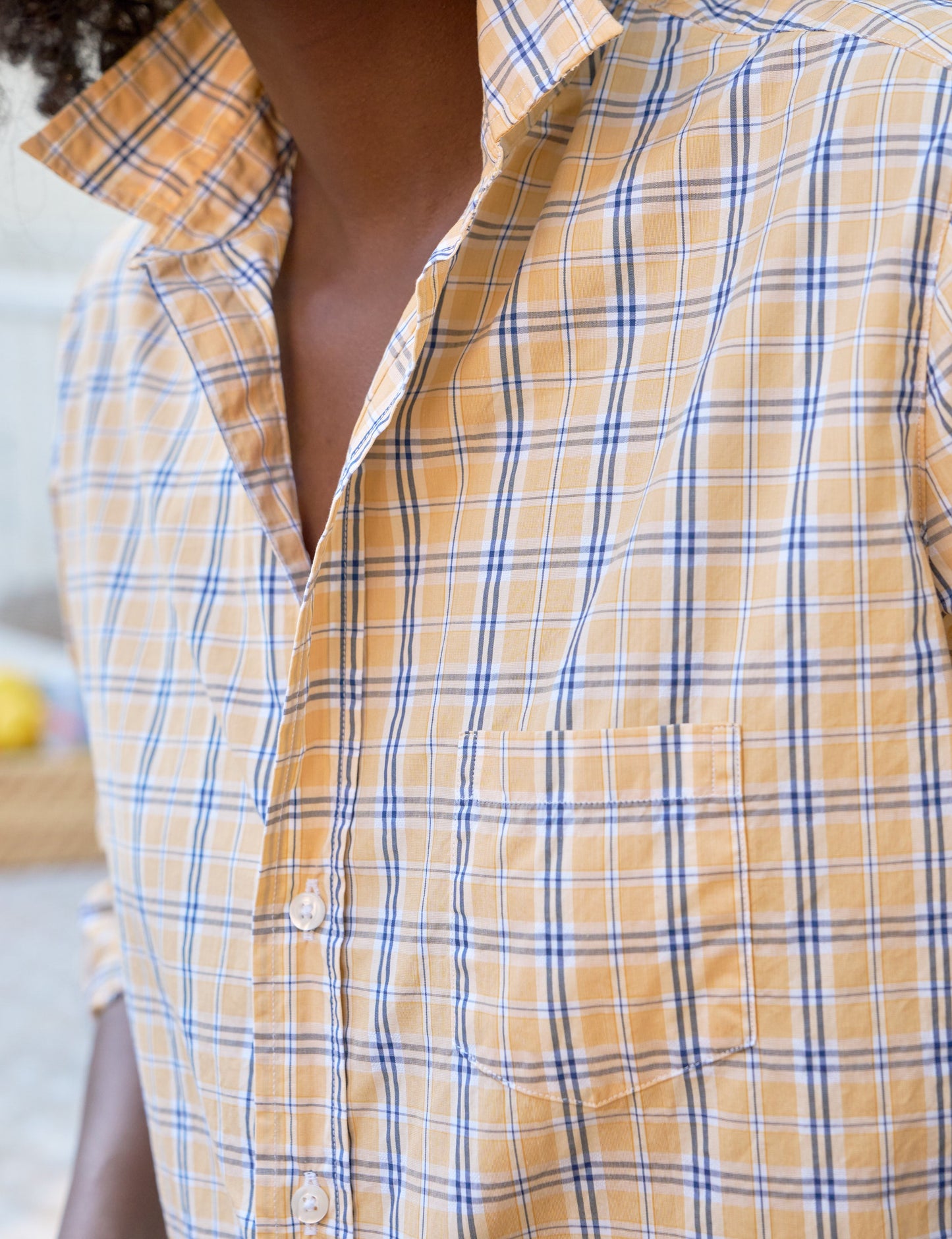 EILEEN Yellow with Blue Plaid, Italian Superluxe