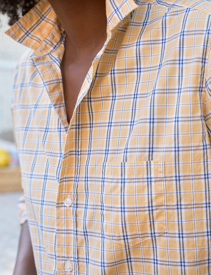 EILEEN Yellow with Blue Plaid, Italian Superluxe