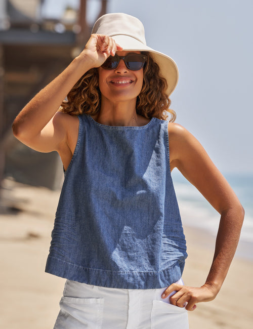 SHELLEY Distressed Indigo Wash, Famous Denim