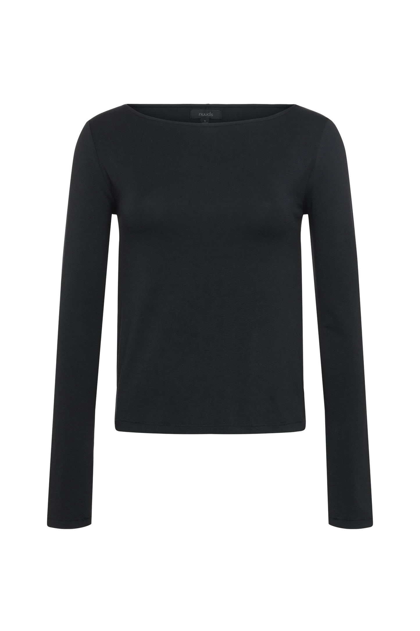 Slinky Jersey Boat Neck Long Sleeve Shirt | Black