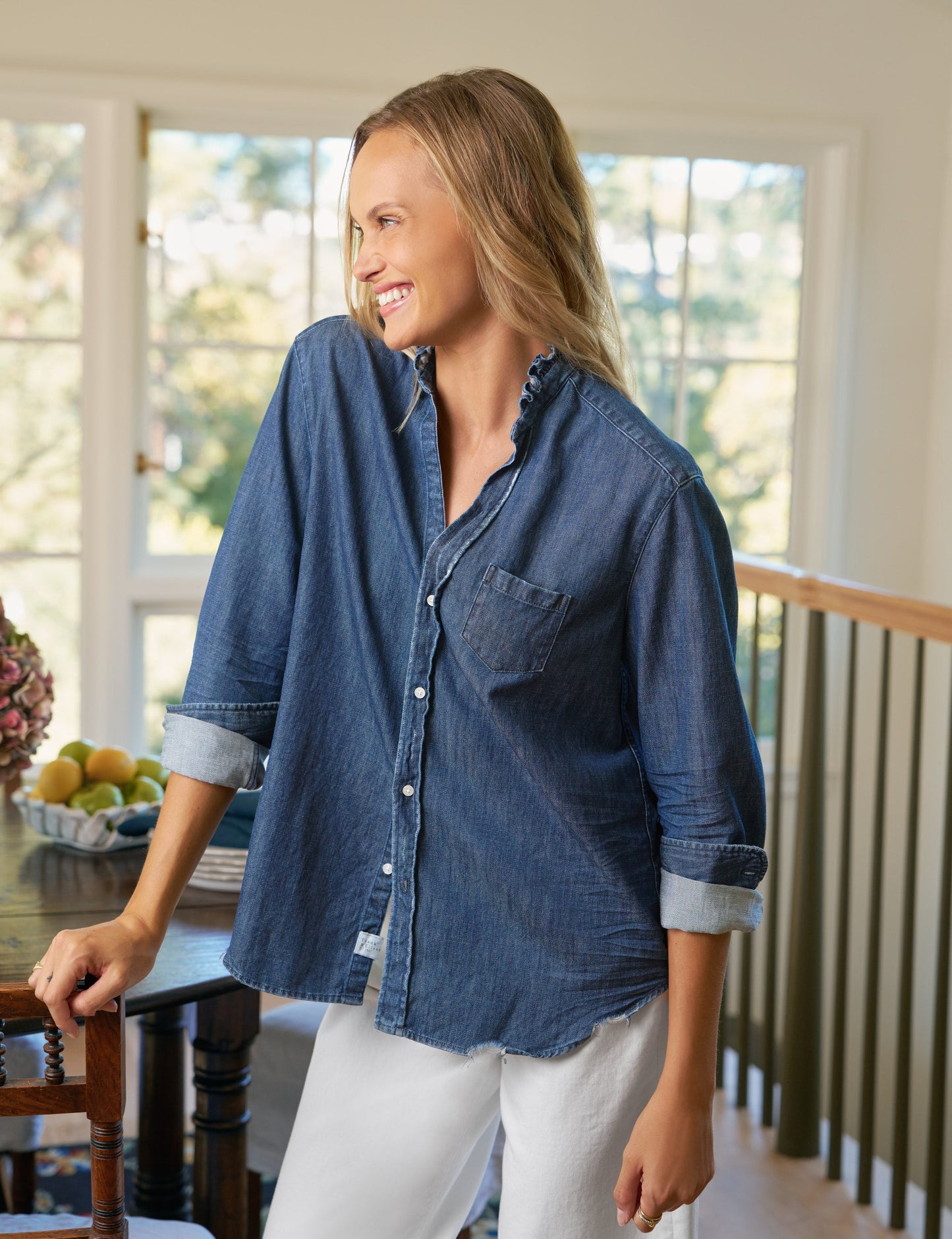 EILEEN RUFFLE Vintage Dark Indigo Wash, Famous Denim