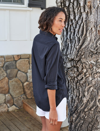 EILEEN Navy, Italian Featherweight Poplin