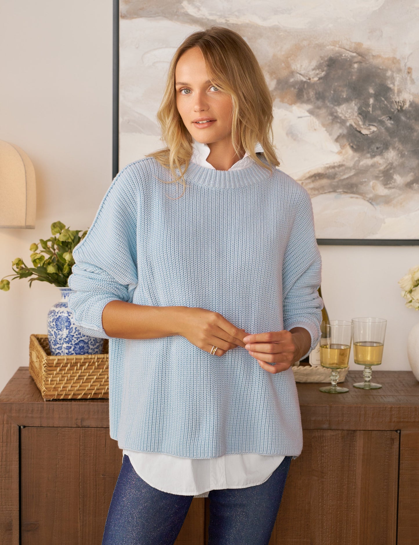 MONTECITO SWEATER Ice, Pure Italian Cotton