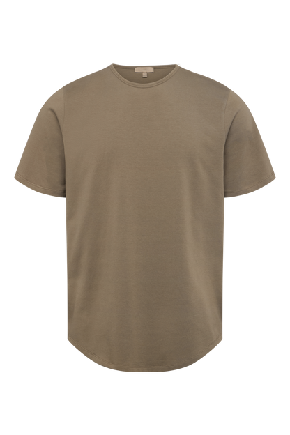 Freeform Curved Hem Tee | Mocha