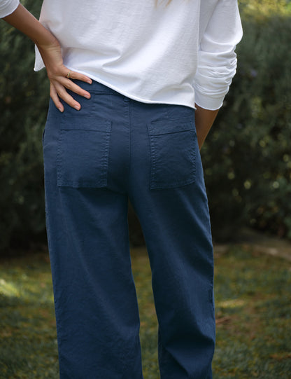 WEXFORD PATCH POCKET Summer Navy, Italian Performance Linen