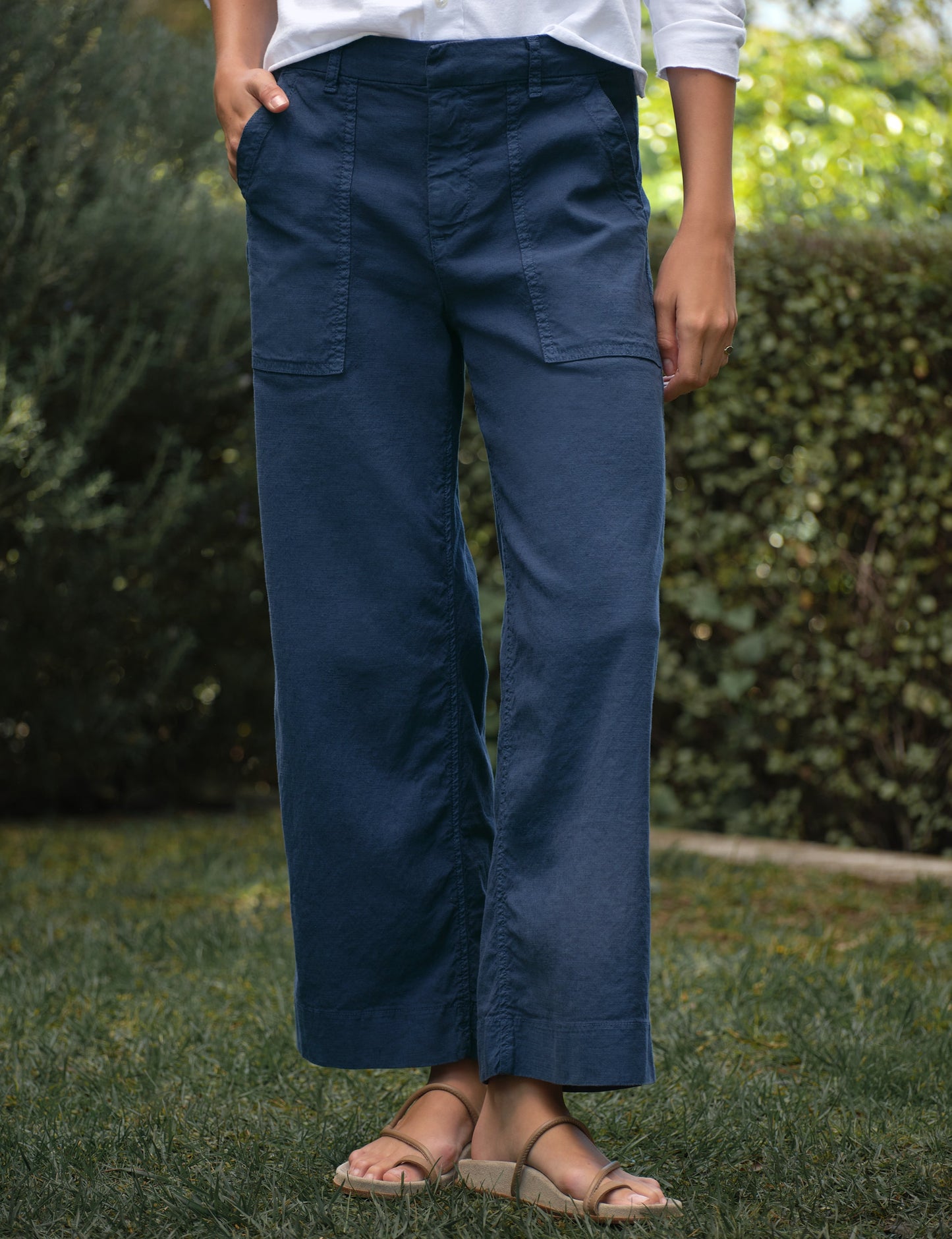 WEXFORD PATCH POCKET Summer Navy, Italian Performance Linen