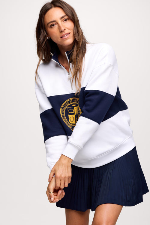 Campus Quarter-Zip | White/Navy