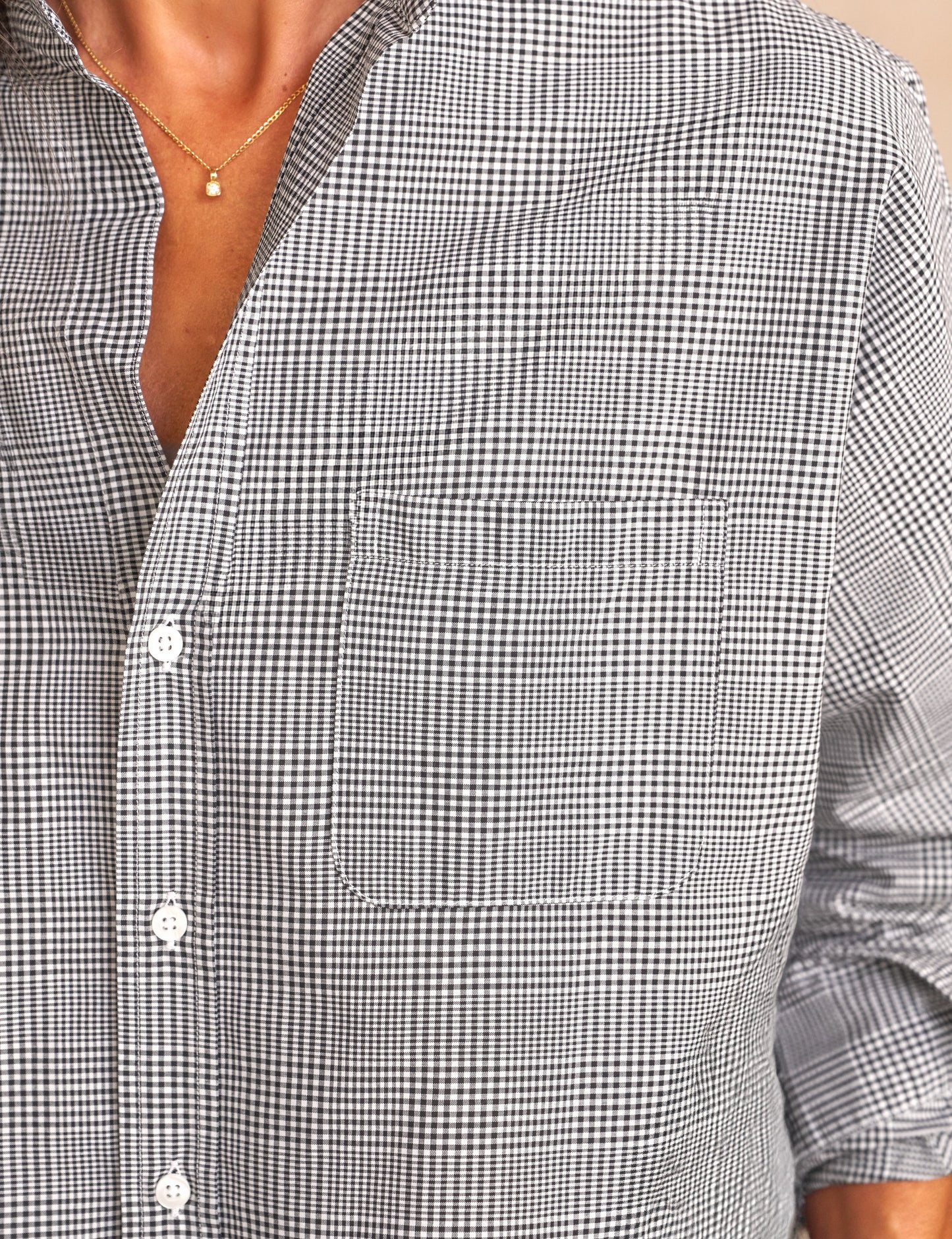 OONA Black and White Plaid, Italian Cotton