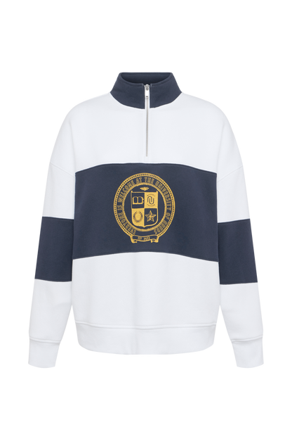 Campus Quarter-Zip | White/Navy