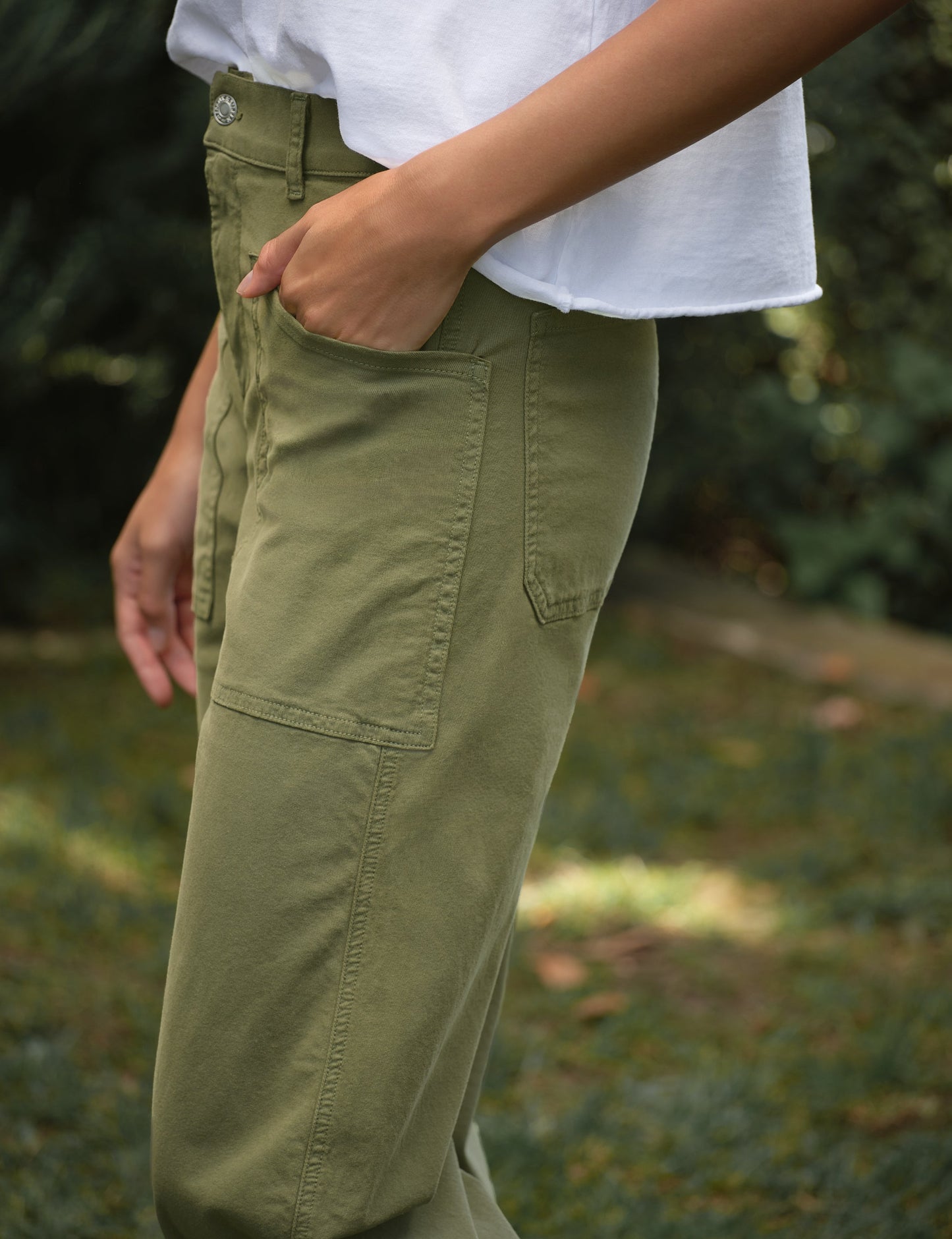 BRAY Olive, Italian Peached Twill