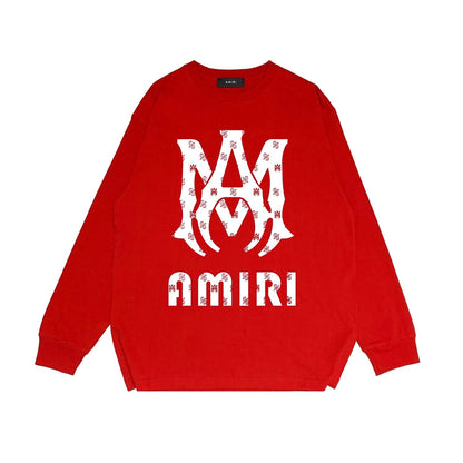 Amiri Long Sleeved Shirt Printed Trendy Pure Cotton