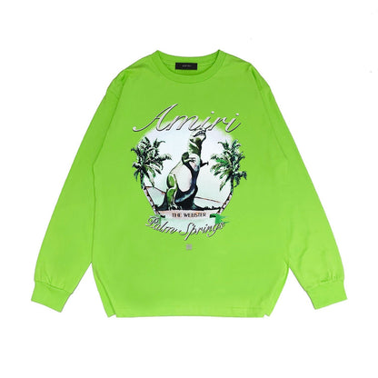 Amiri Long Sleeved Shirt Printed Trendy Pure Cotton