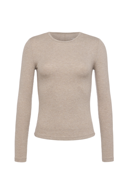 Slinky Rib Long Sleeve Shirt | Heather Cocoa