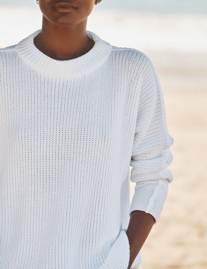 MONTECITO SWEATER White, Pure Italian Cotton