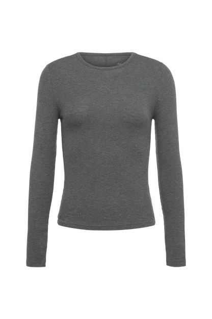 Slinky Rib Long Sleeve Shirt | Heather Jet