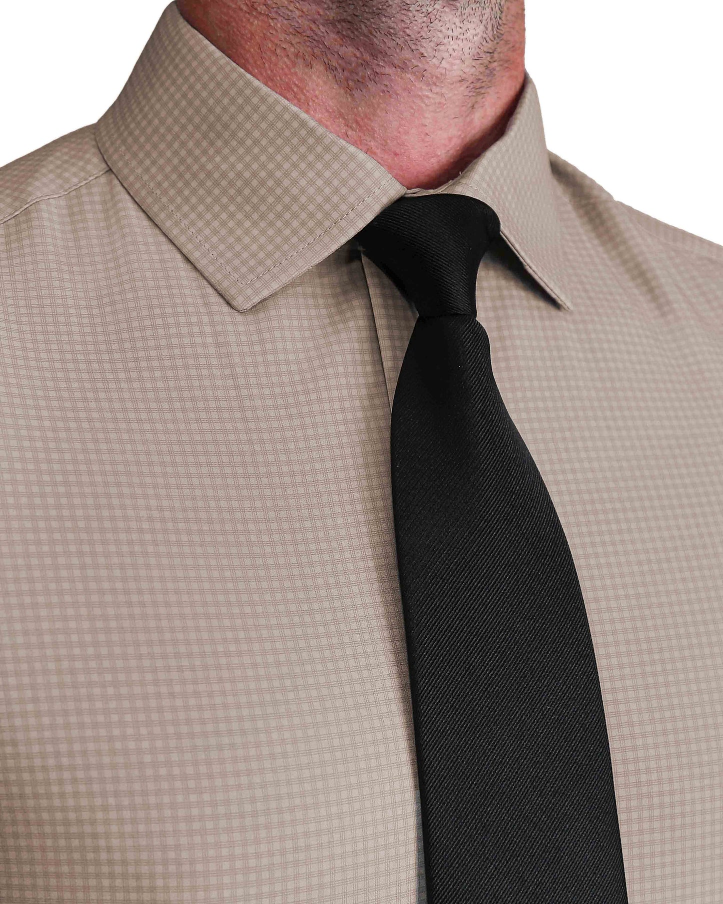 ''The Brooks" Light Brown Double Check - Classic Fit
