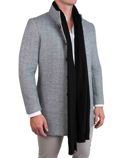 Merino Wool Knit Scarf - Black
