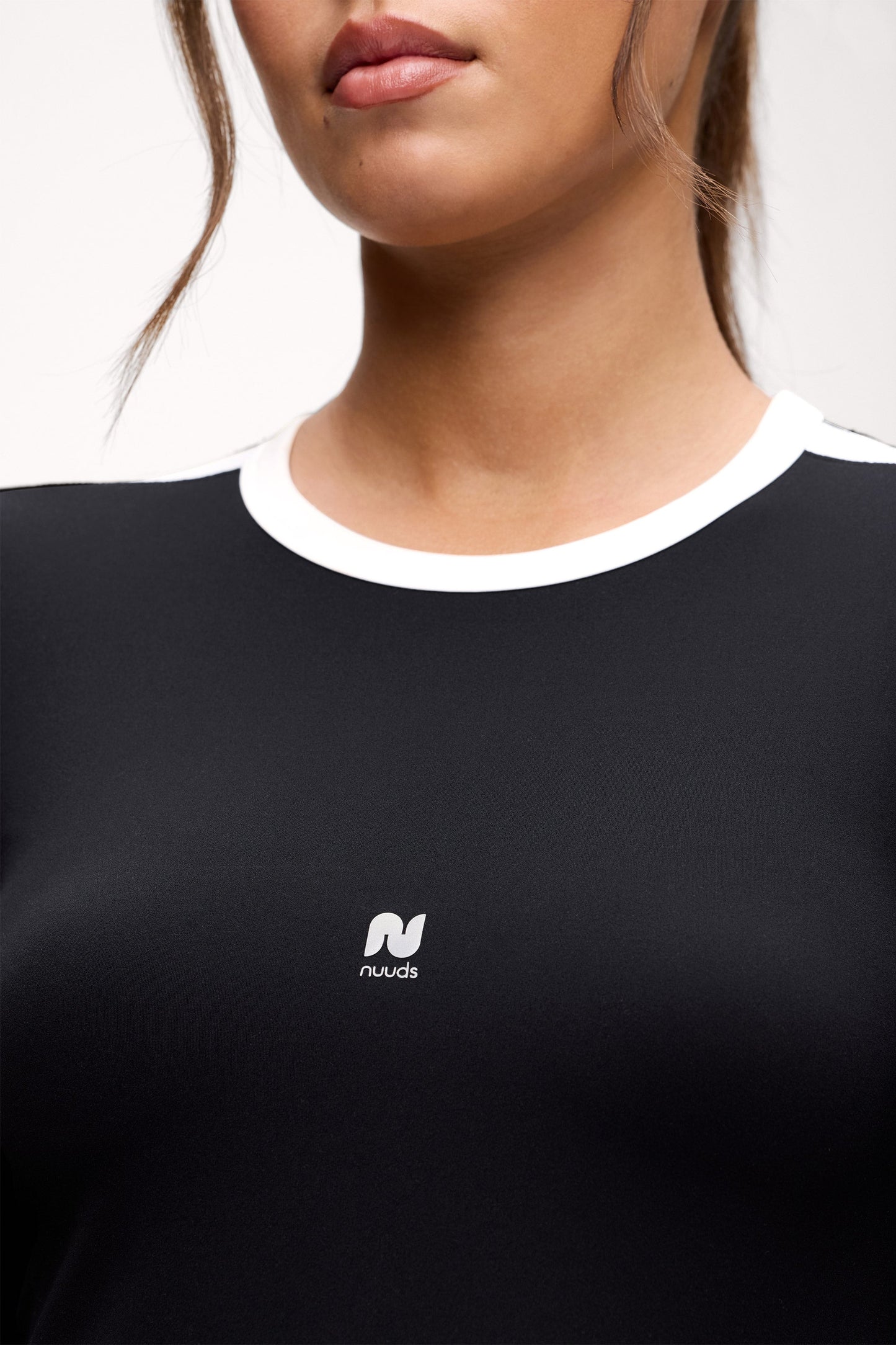 Motion Contrast Long Sleeve Top | Black