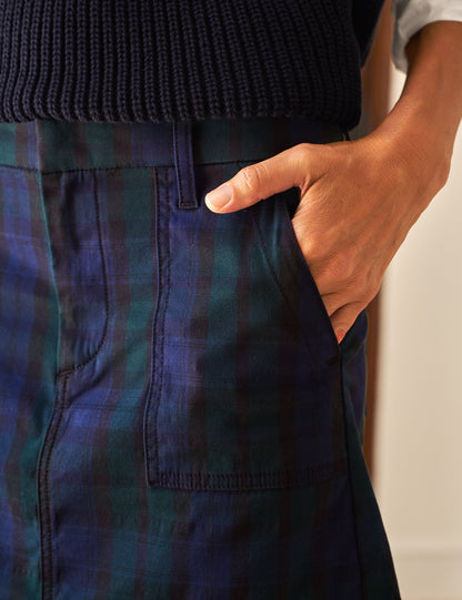 JAMESON SKIRT Black Watch Plaid, Italian Performance Twill