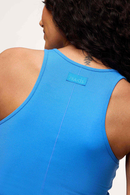 Sporty Rib Racer Tank | Cobalt