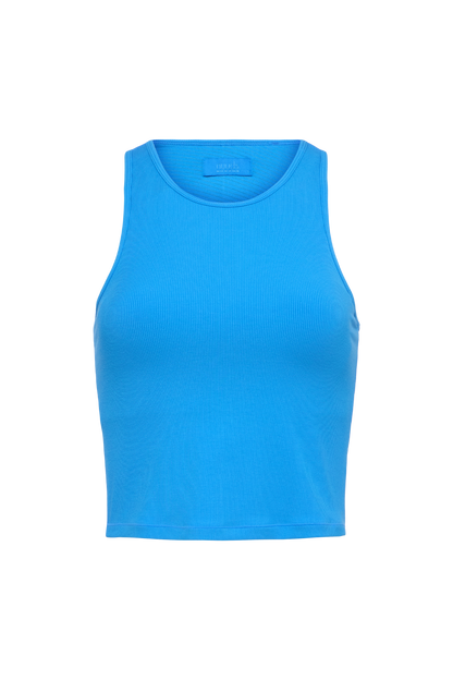 Sporty Rib Racer Tank | Cobalt