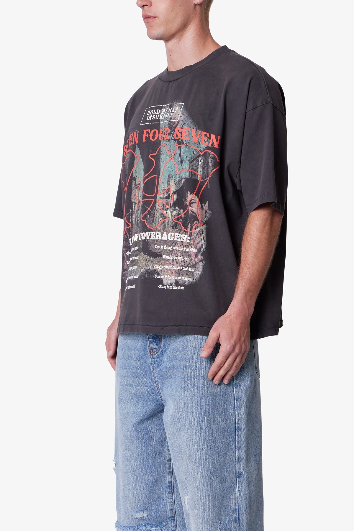747 Printed Tee - Washed Black