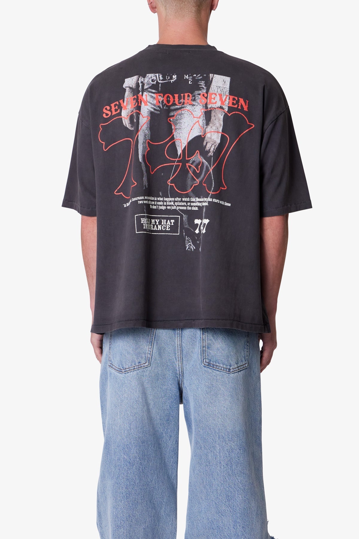 747 Printed Tee - Washed Black