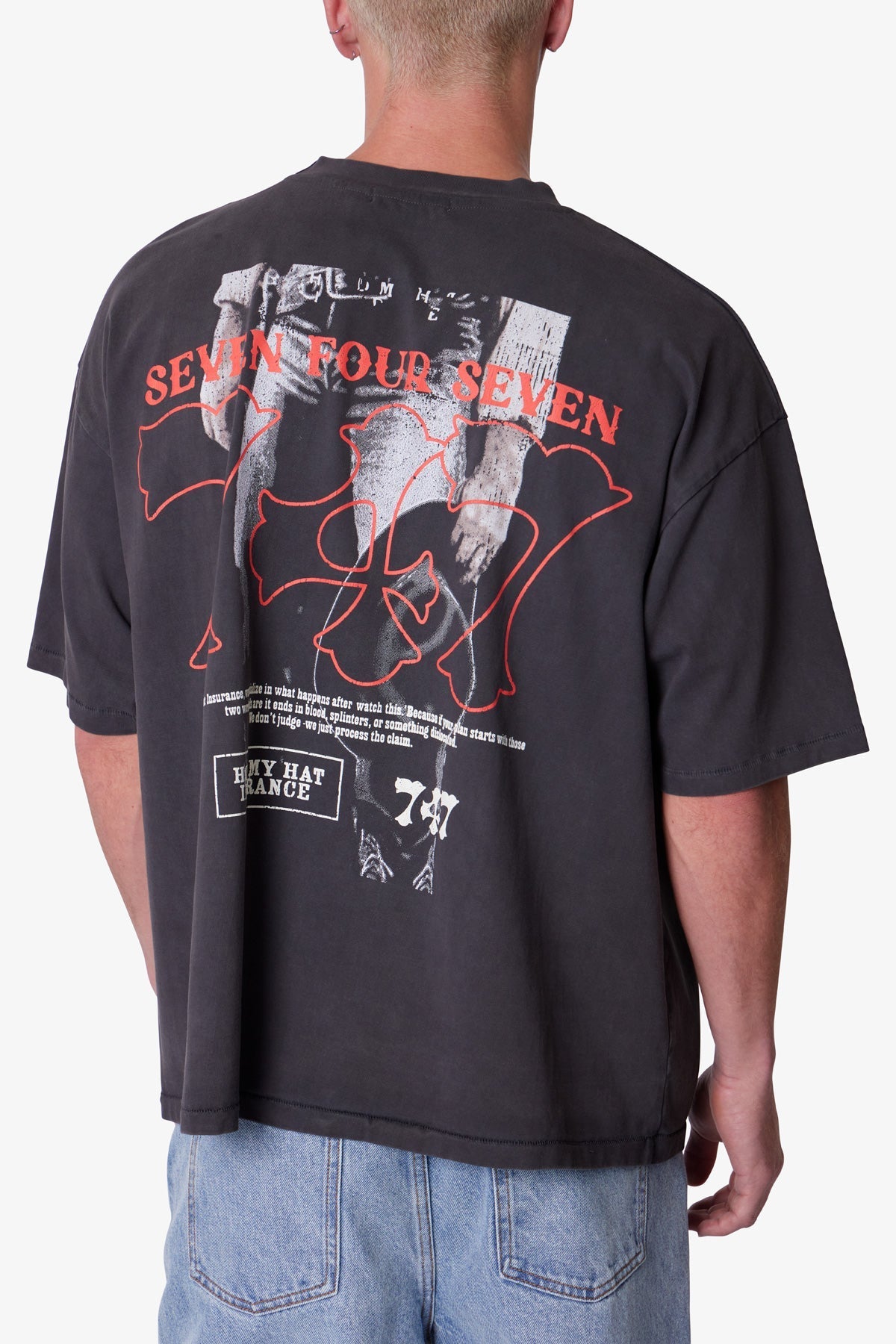 747 Printed Tee - Washed Black