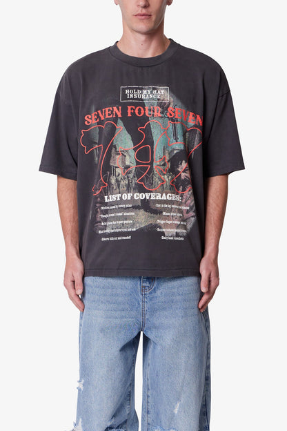 747 Printed Tee - Washed Black