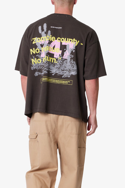747 Zombie Country Printed Tee - Vintage Black