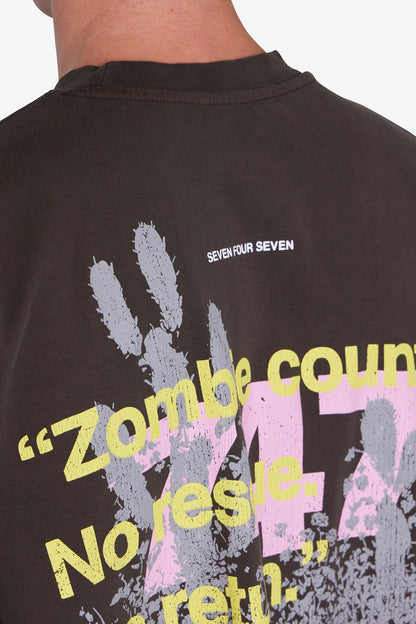 747 Zombie Country Printed Tee - Vintage Black