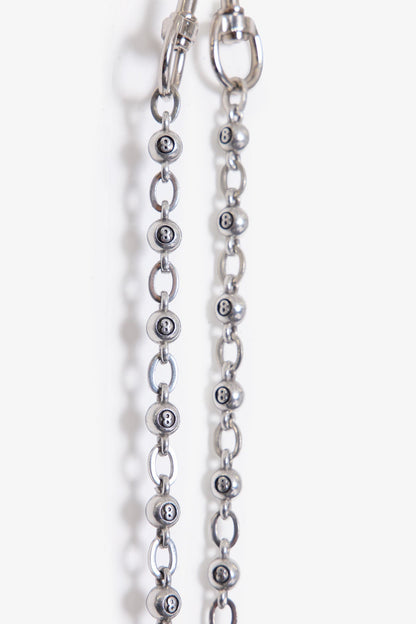 8 Ball Wallet Chain - Silver