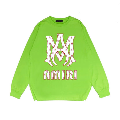 Amiri Long Sleeved Shirt Printed Trendy Pure Cotton