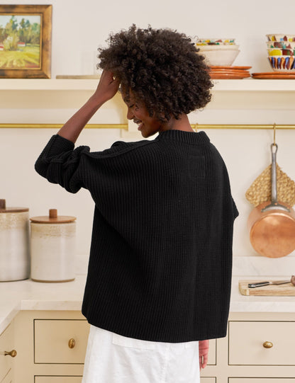 MONTECITO SWEATER Black, Pure Italian Cotton
